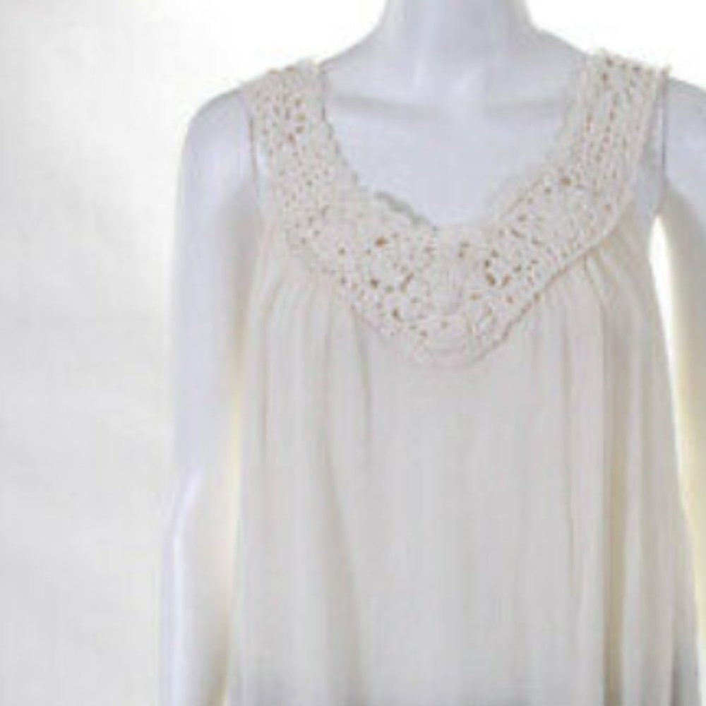 NK Talie Women's Crochet Top Blouse Tunic Silk